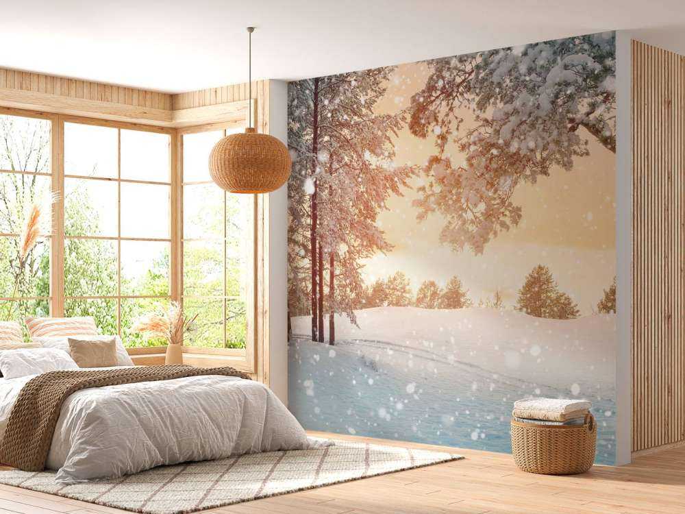 Pine trees with snow