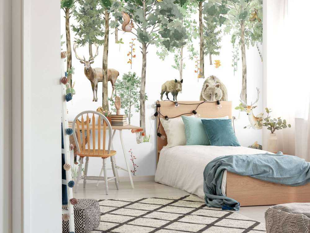 Forest animals of watercolour