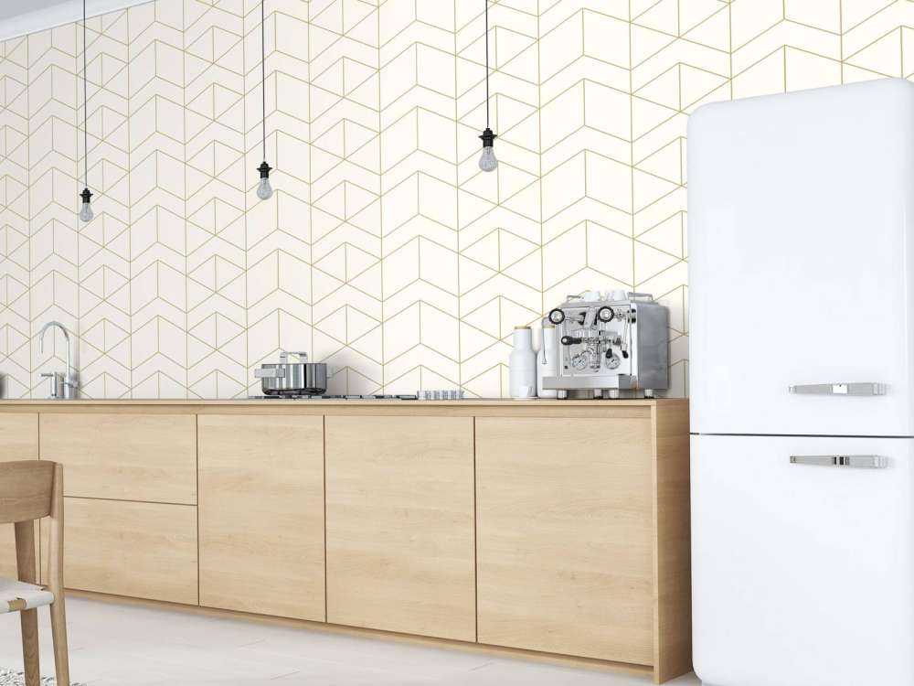 Geometric white tiles