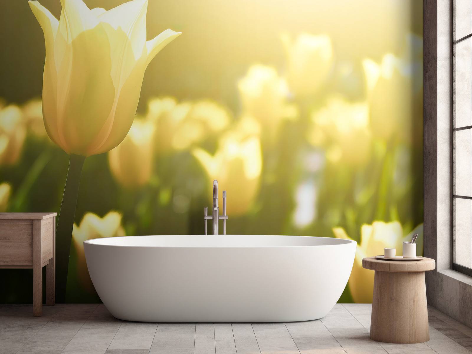 Wallpaper Mural - Close-up yellow tulip - Wallpaper Murals