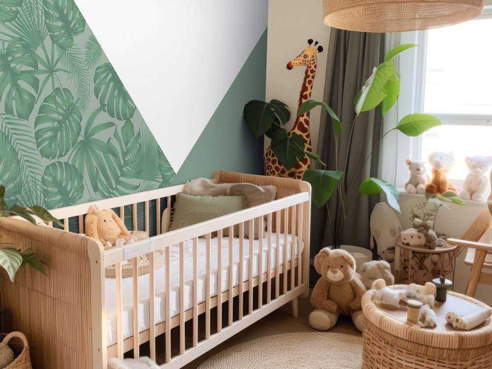 Triangles with jungle pattern