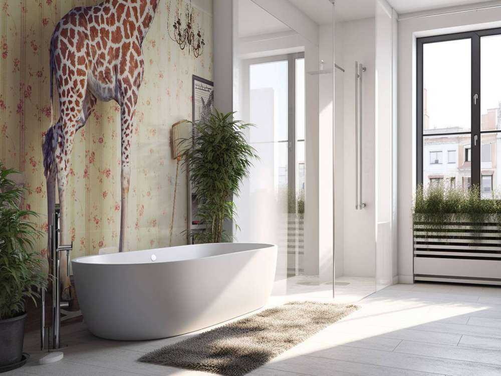 Giraffe in the living room