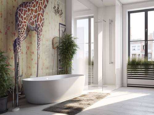 Giraffe in the living room