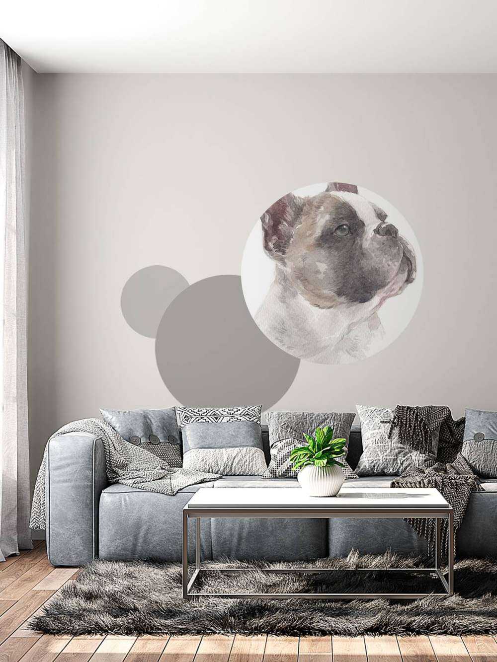 Watercolor French bulldog