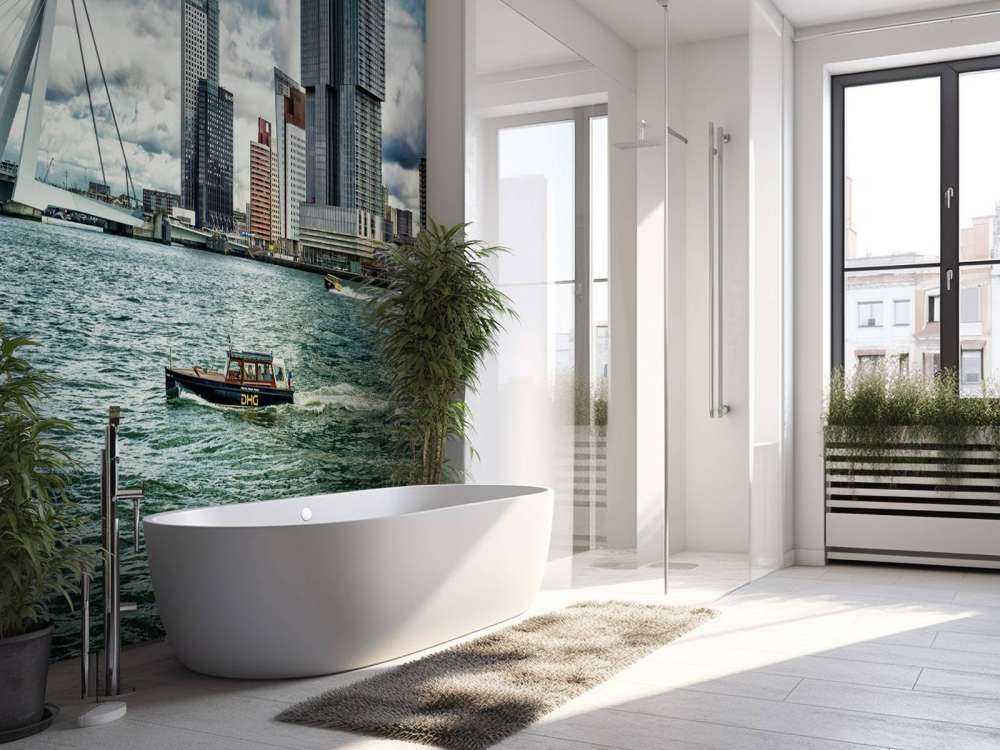 Skyline' Rotterdam with view on the Kop van Zuid in color 