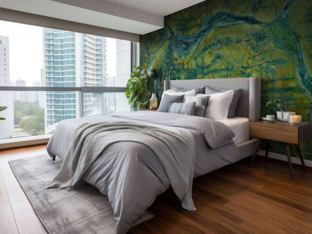 Green coloured marble