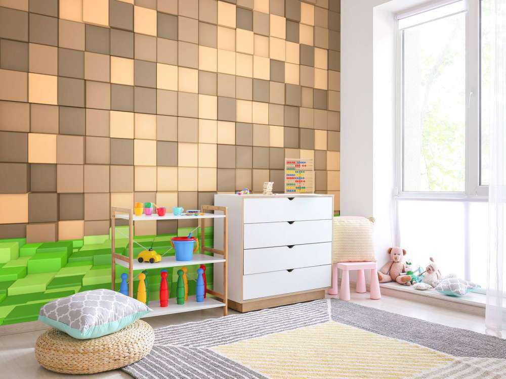 3D Minecraft landscape with brown blocks