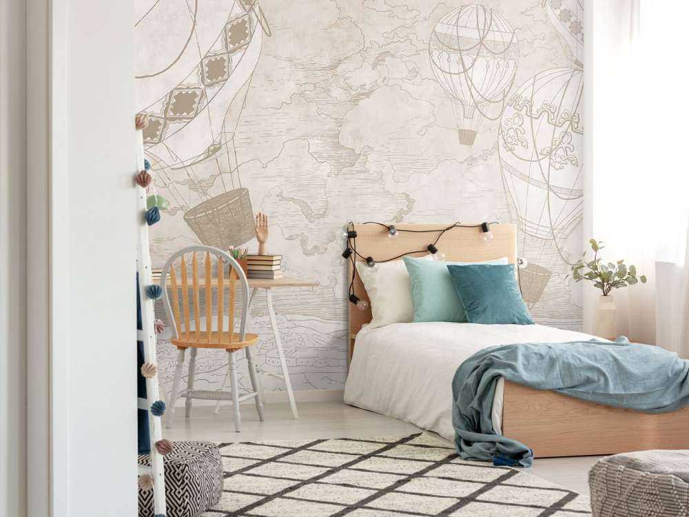 Hot air balloons over the city