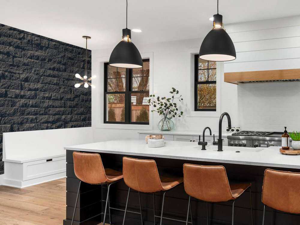 Wall with dark stones