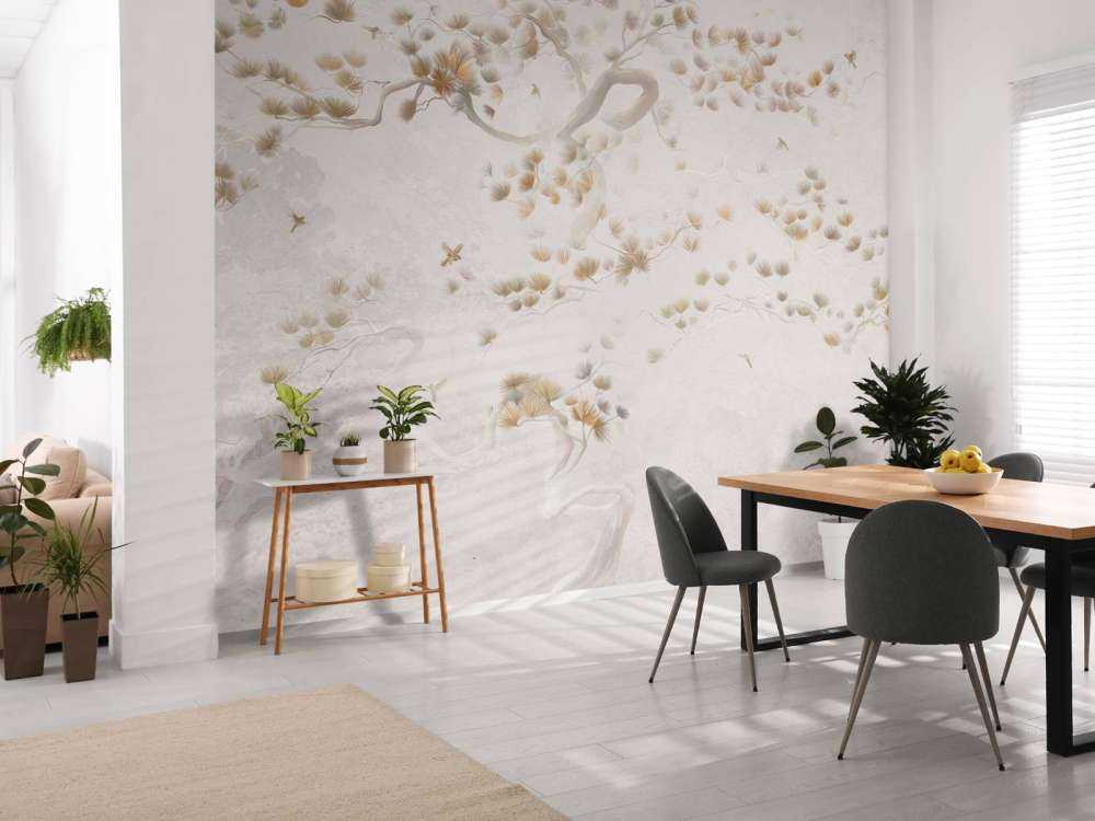 Blossom Tree Art - Beige