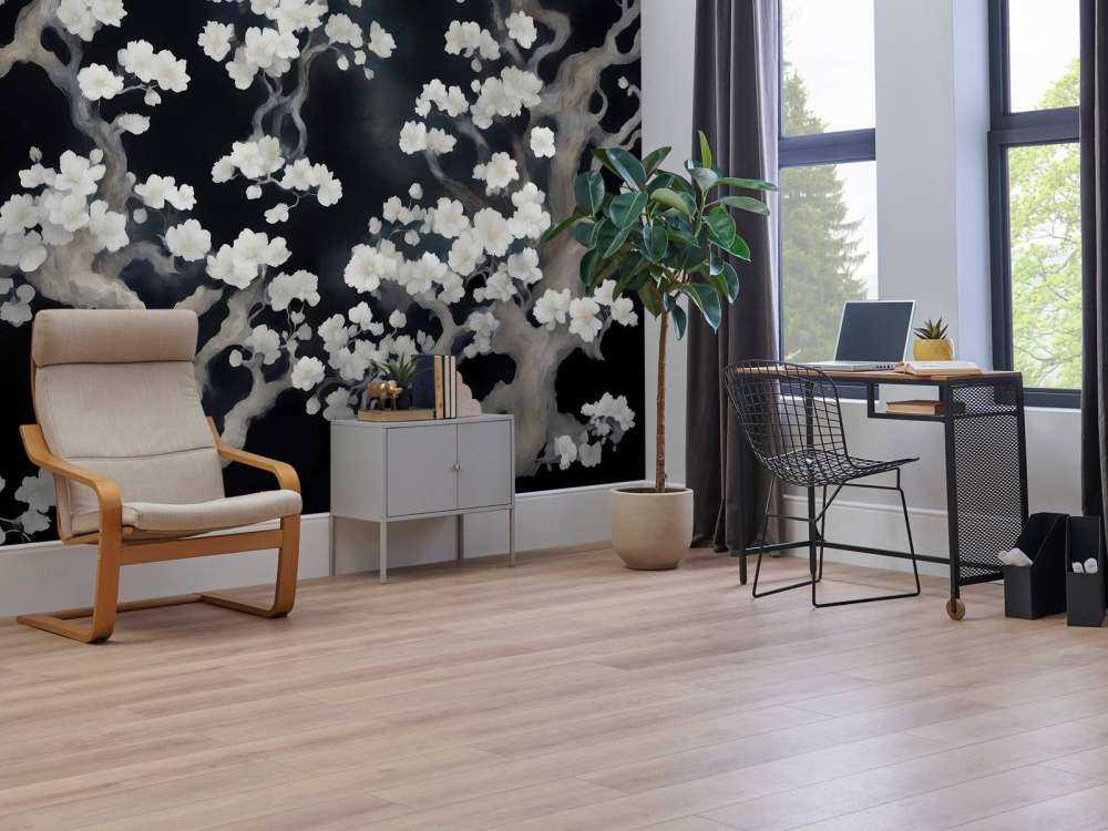 Wonderful blooming forest - black