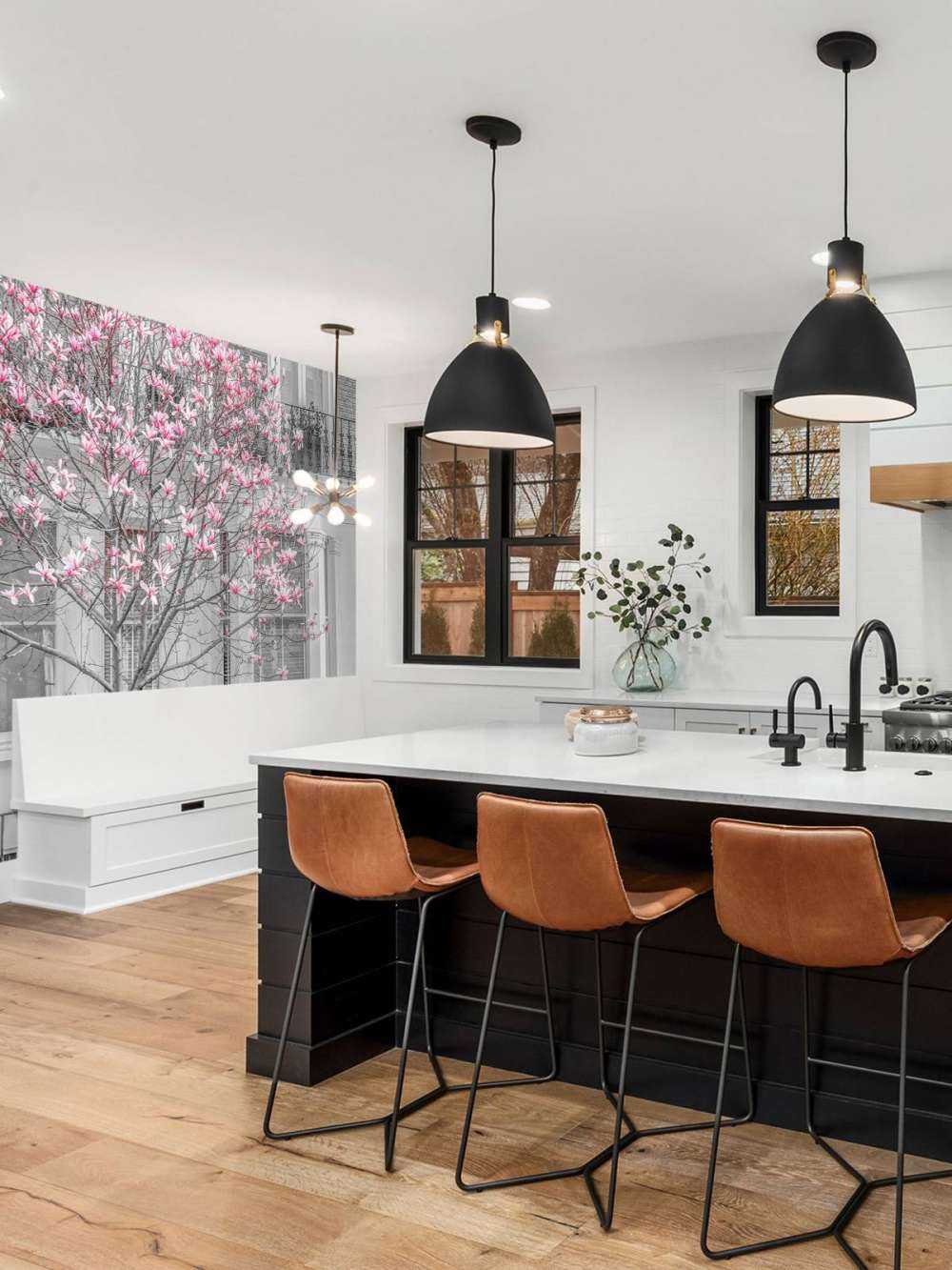 Flowering magnolia tree