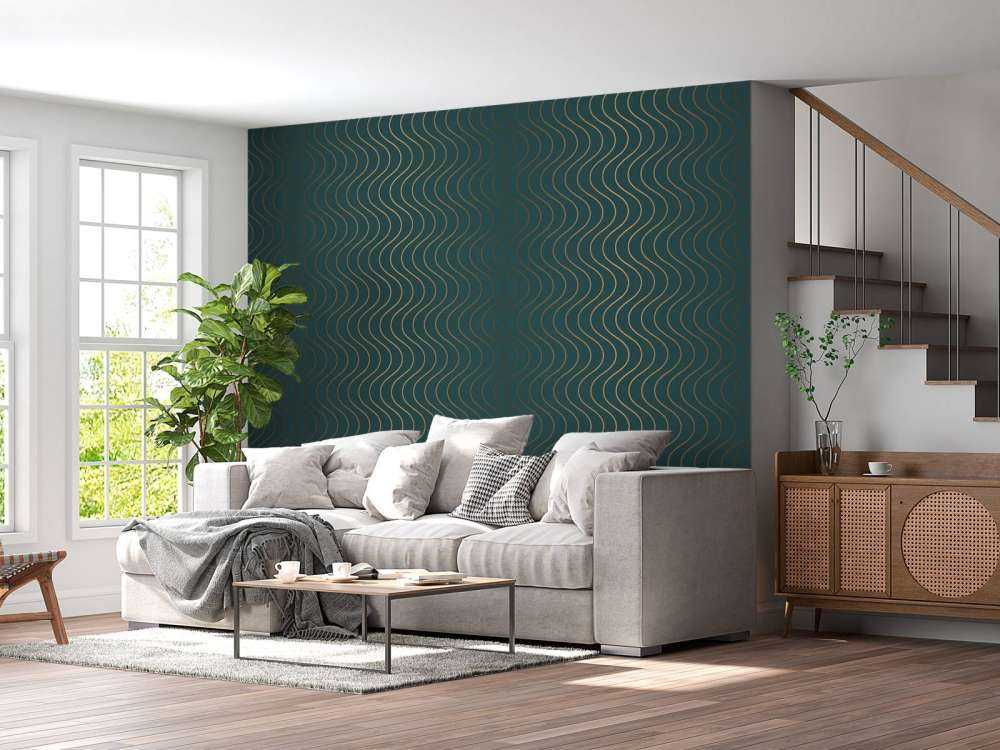 Wavy teal pattern
