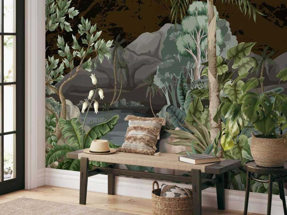 Jungle landscape with river