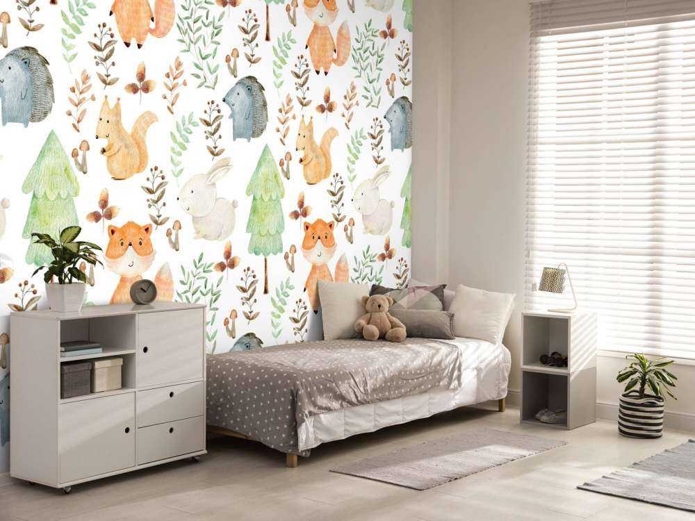 Watercolor forest animals