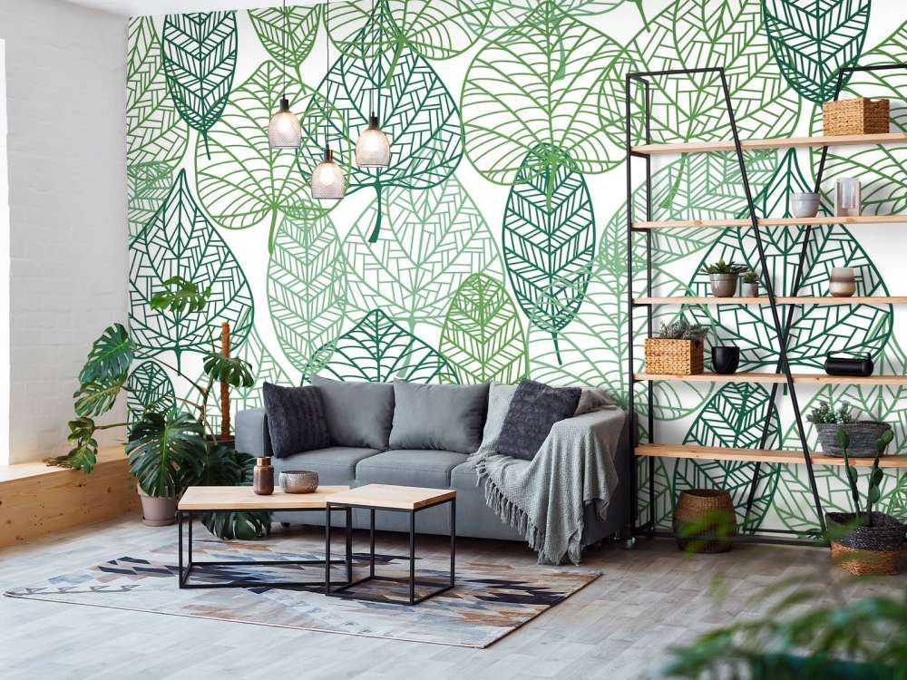 Openwork green leaves