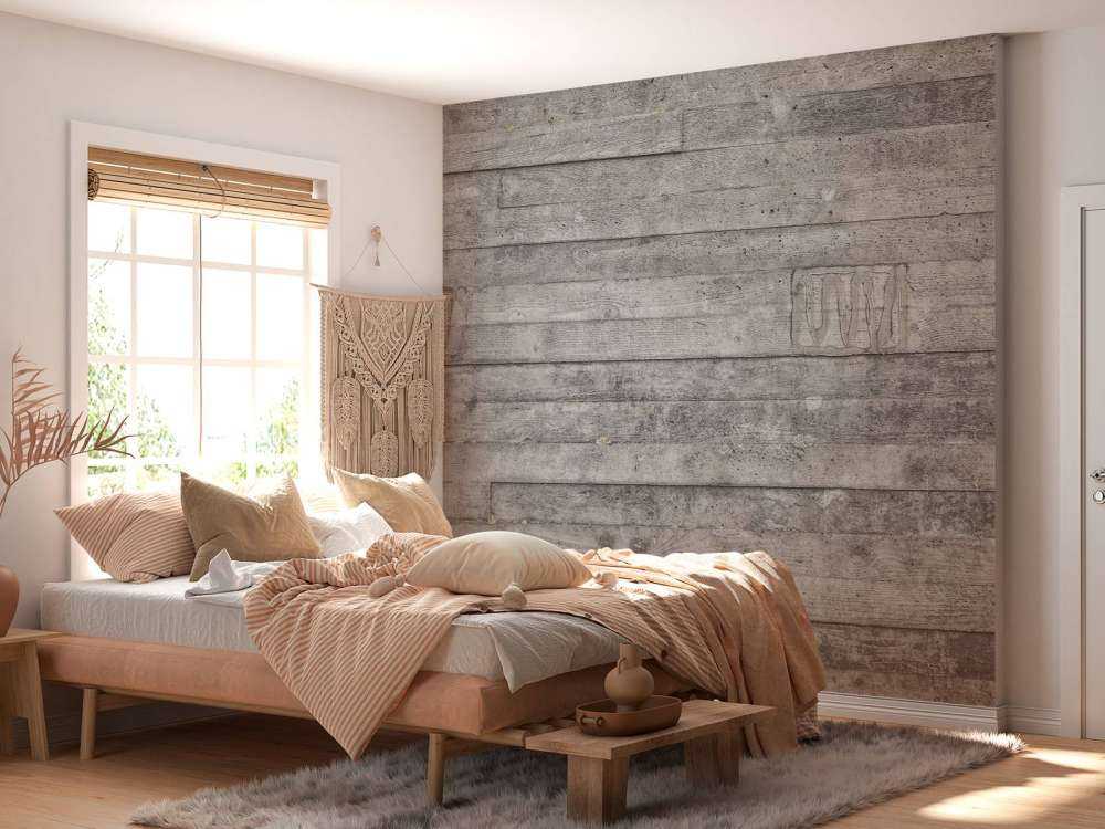 Wooden grey wall