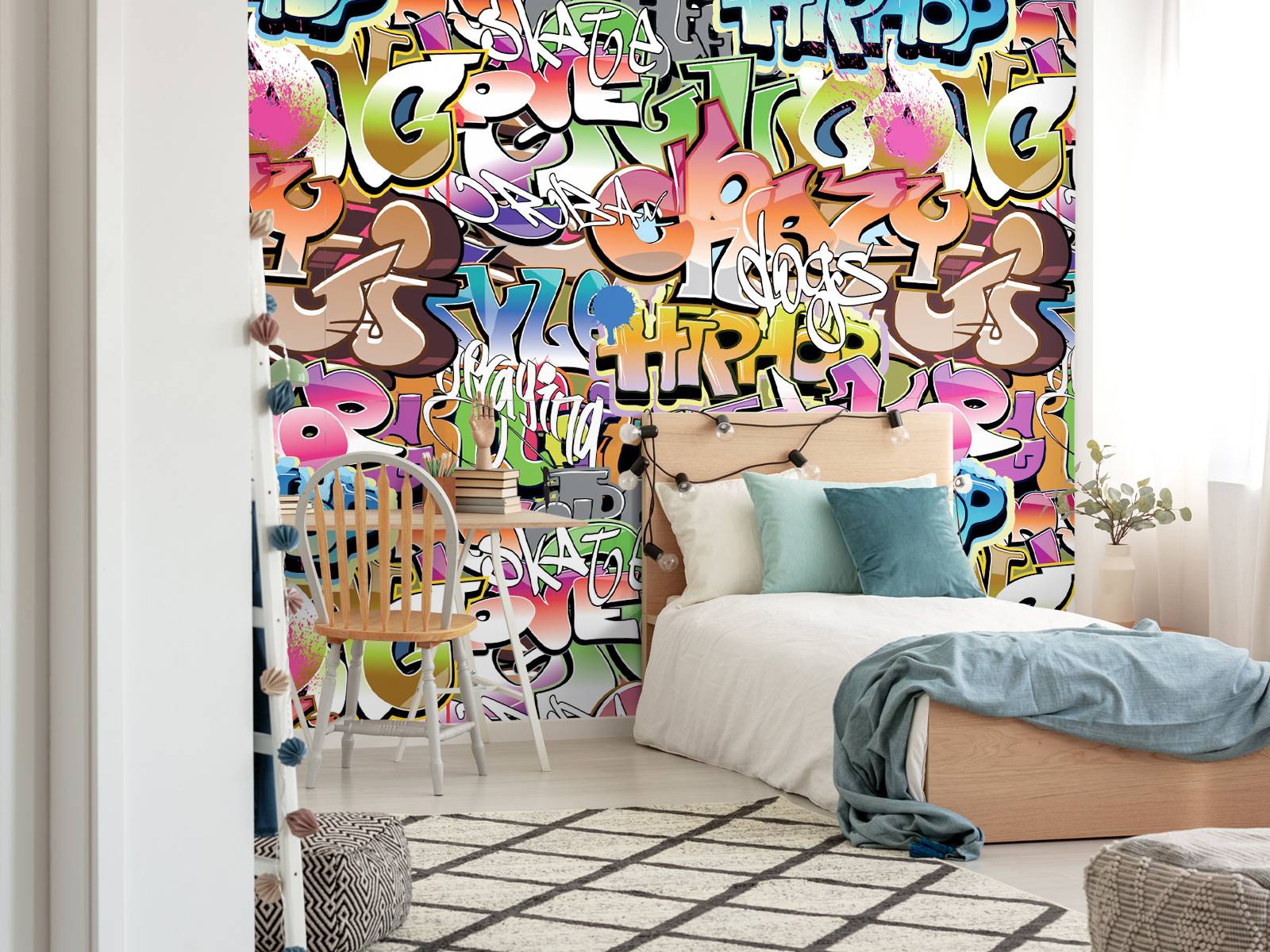 Autua Graffiti Art Tapestry Wall Hanging Unique Style Graphic Tapestries  Home Wall Decor for Living Room Bedroom Apartment Farmhouse Dorm 40x60inch, image size:1600x1200