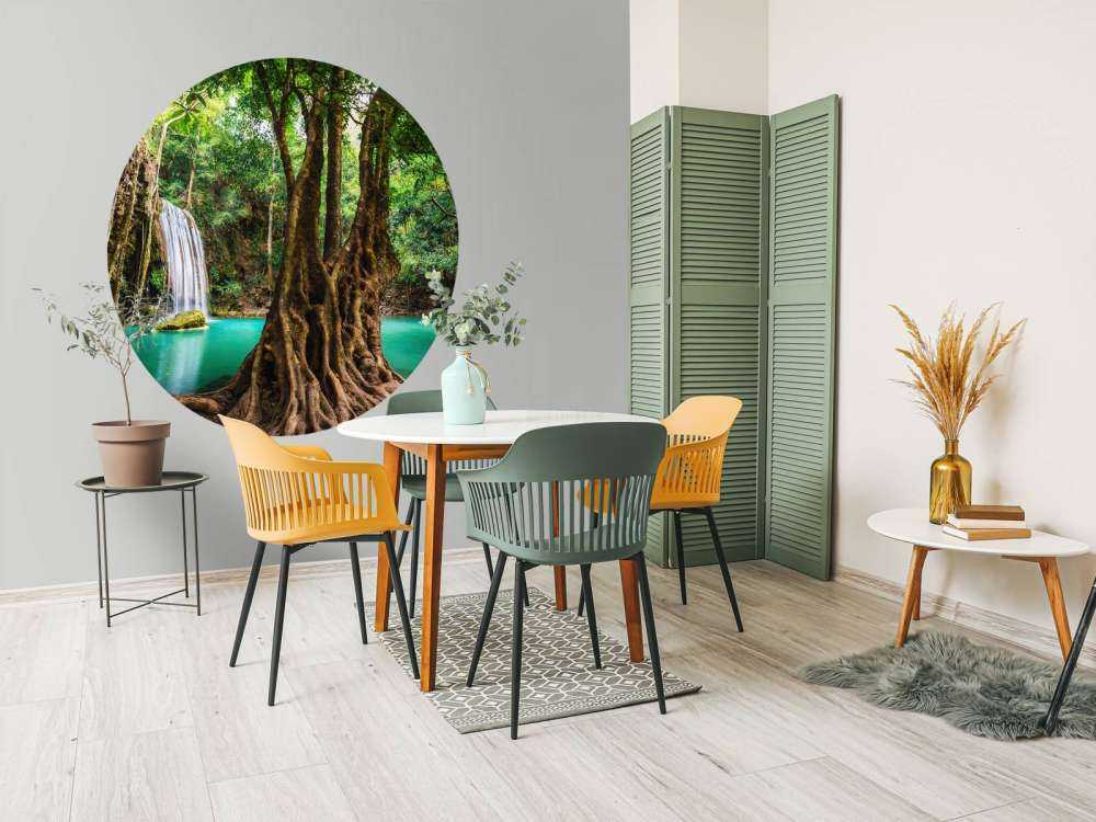 Waterfall in tropical jungle