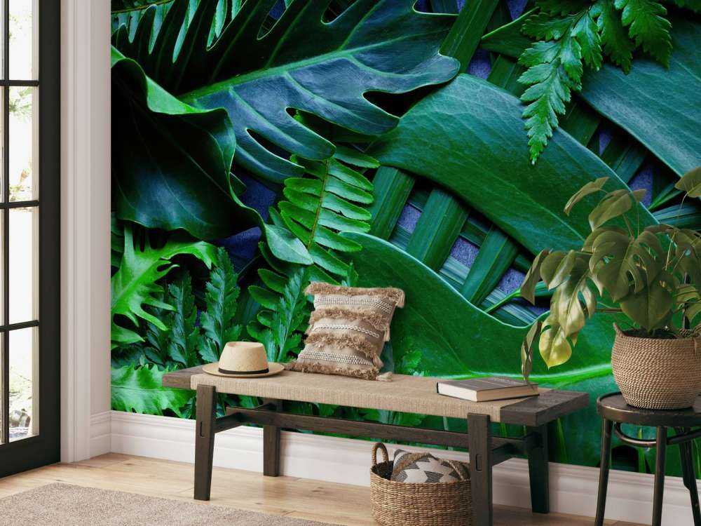 Green jungle leaves
