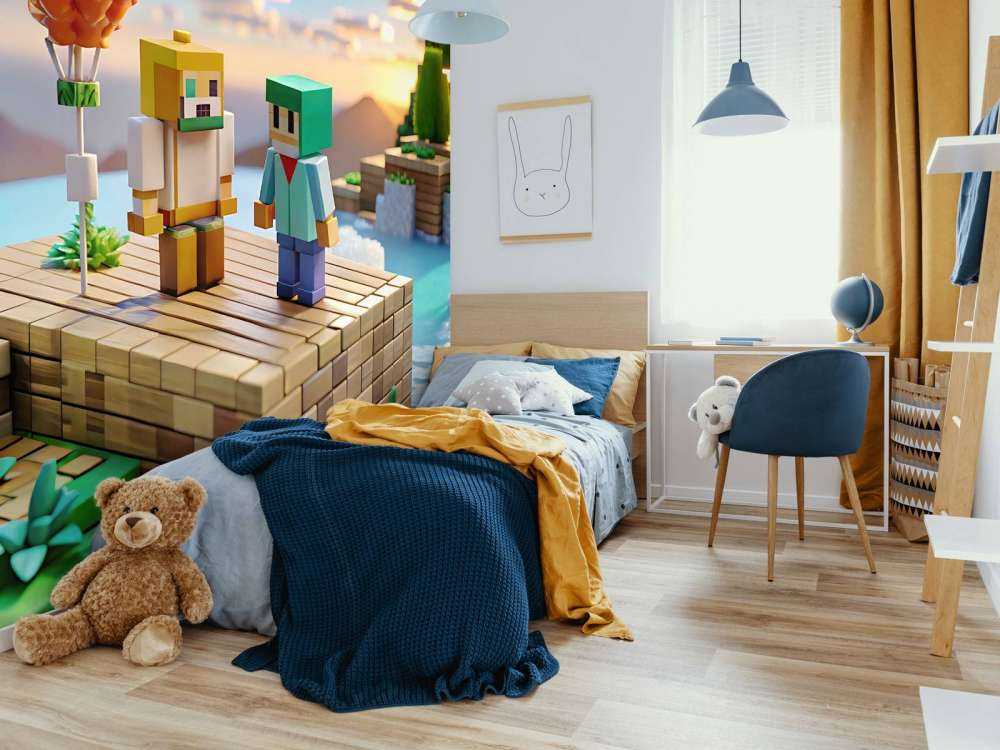 Hot air balloon in the pixel valley