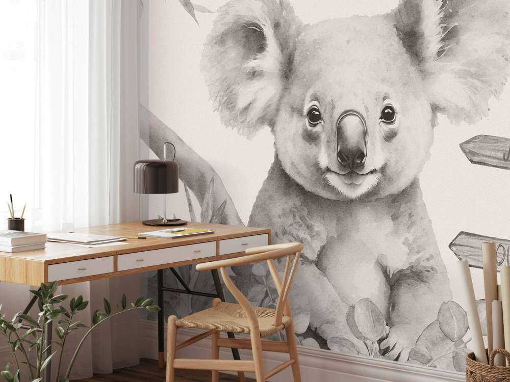 Baby koala in the jungle beige