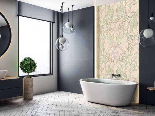 Morris floral damask - peach fuzz
