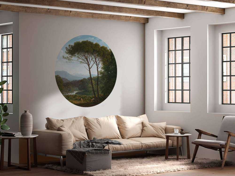 Italian landscape with pine trees