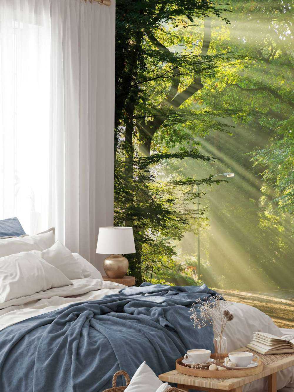 Sunbeams through the trees