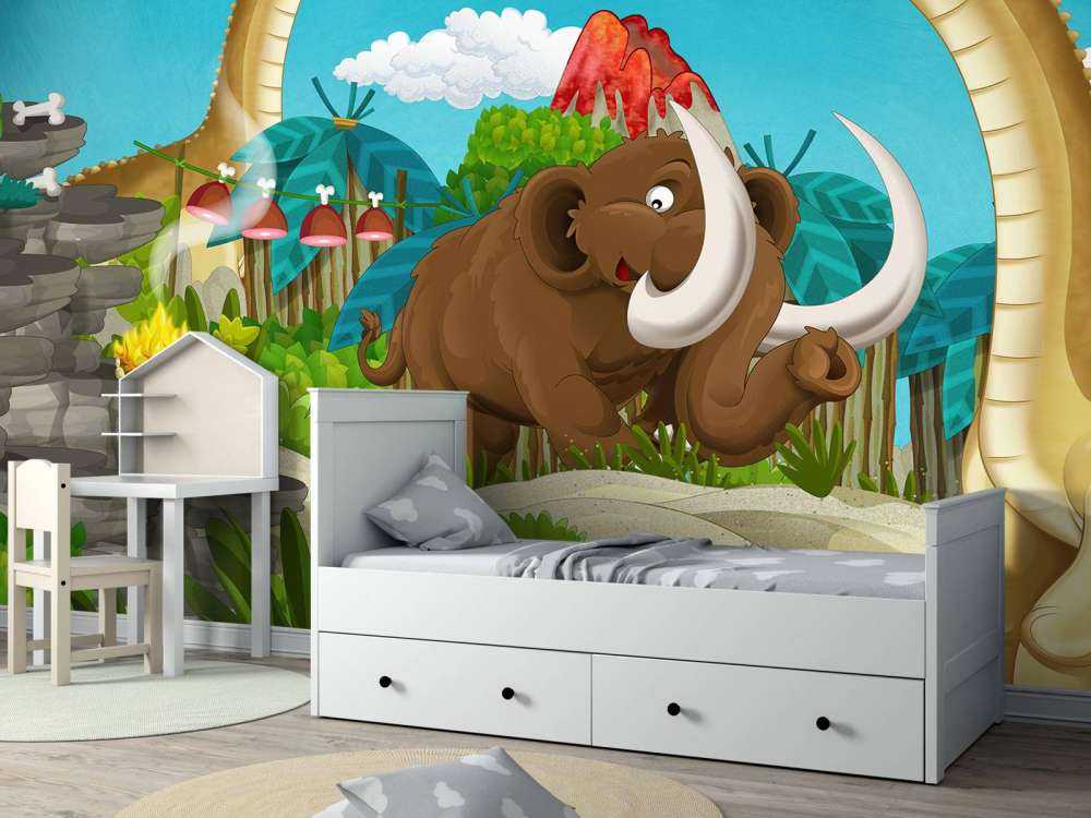 Dinosaur and a mammoth