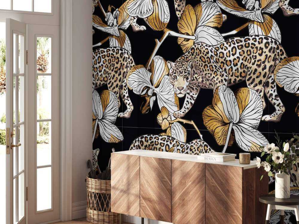 Jaguars between the orchids