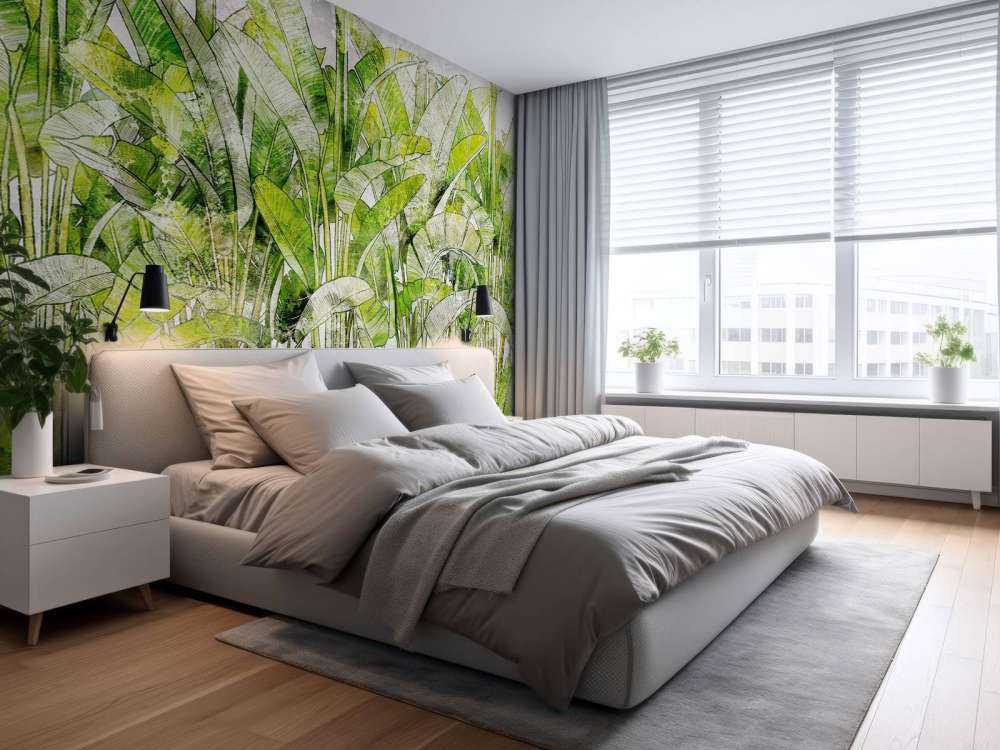 Large drawn palm leaves