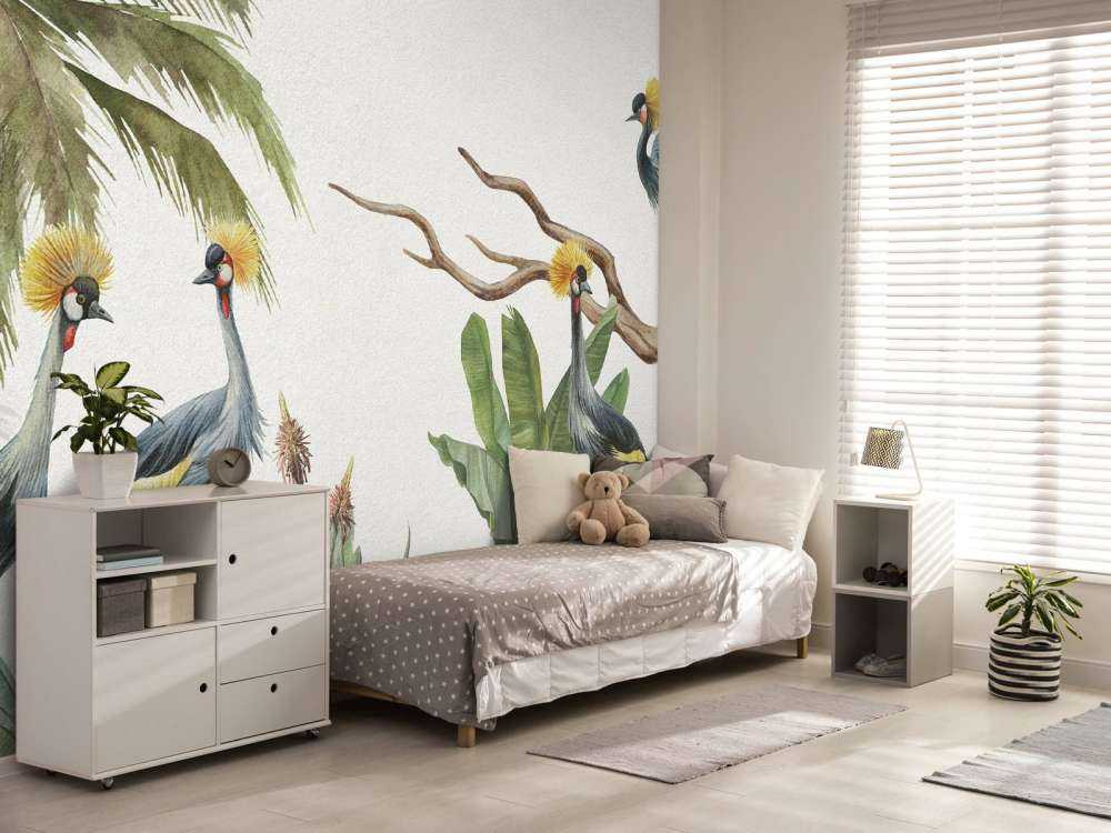 Jungle with cranes