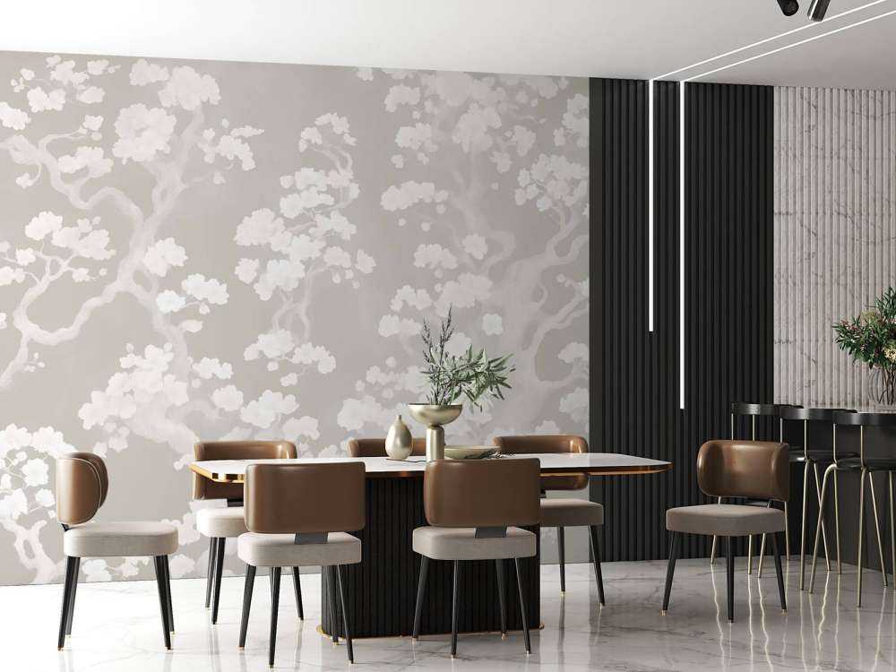 Wonderful blooming forest - taupe