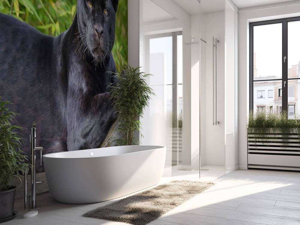 Black panther on a tree