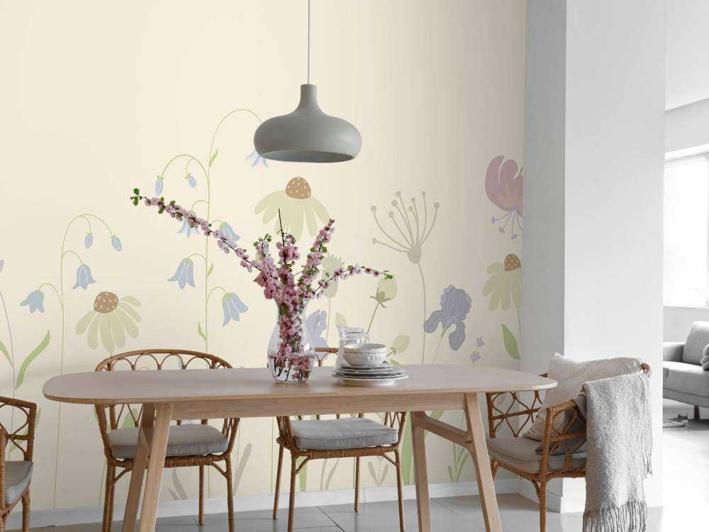 Flower field high sand, old pink, green and lilac