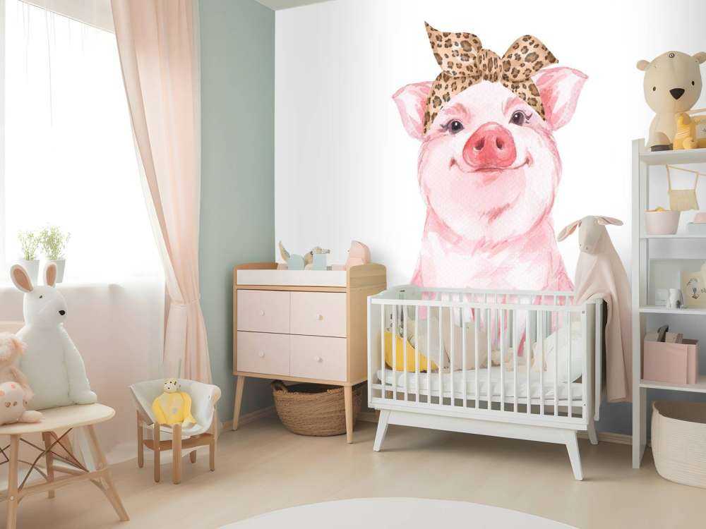 Funny little pig with a bandana