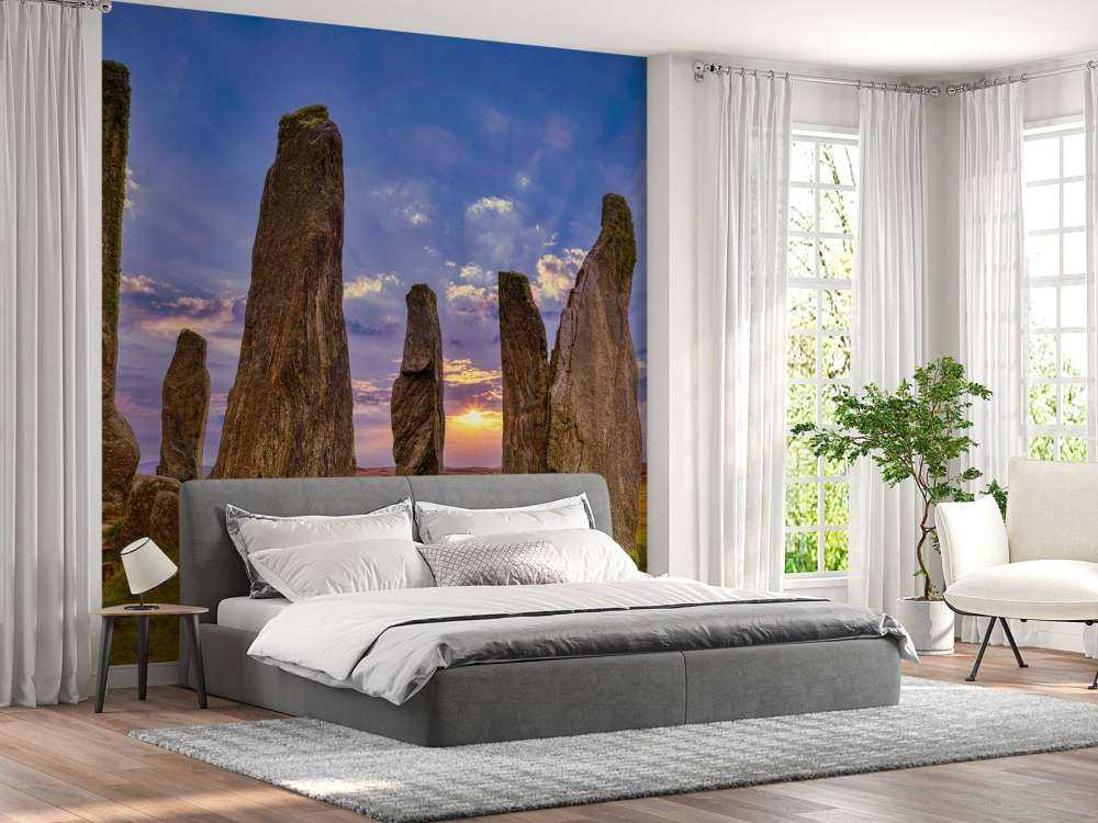 Standing stones at sunset