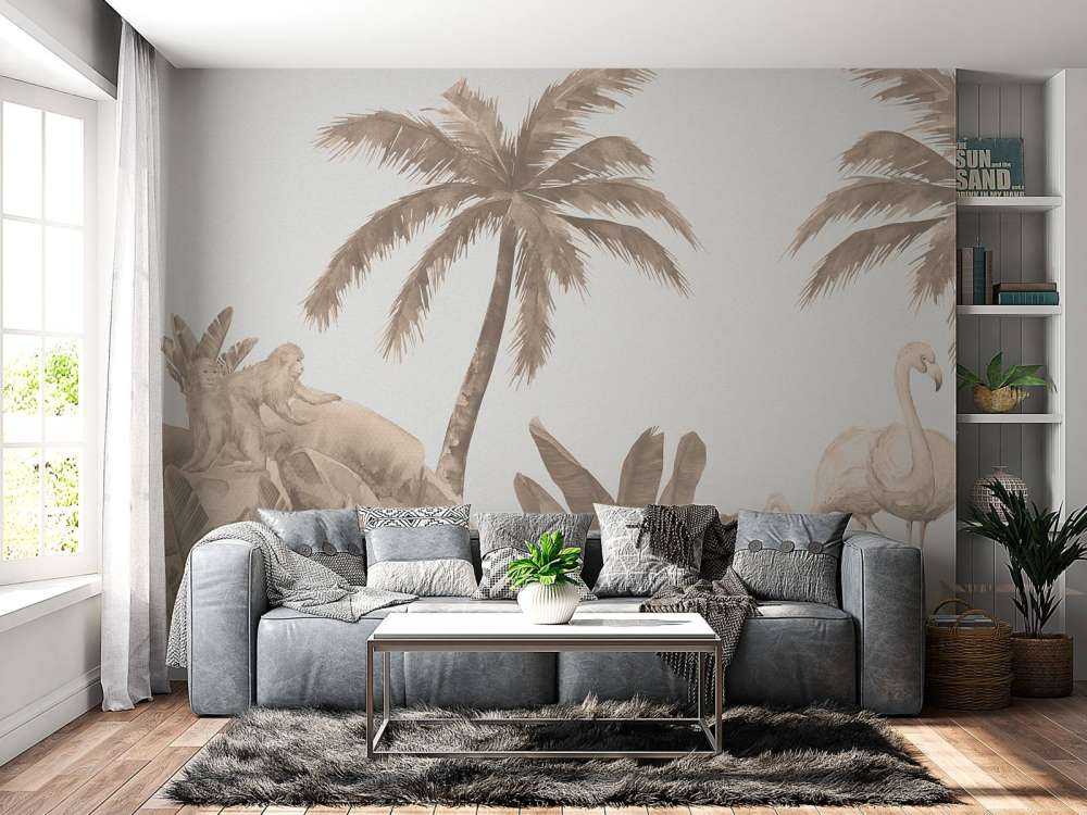 Monkeys and flamingos