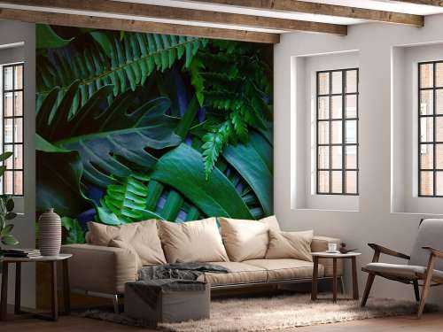Green jungle leaves