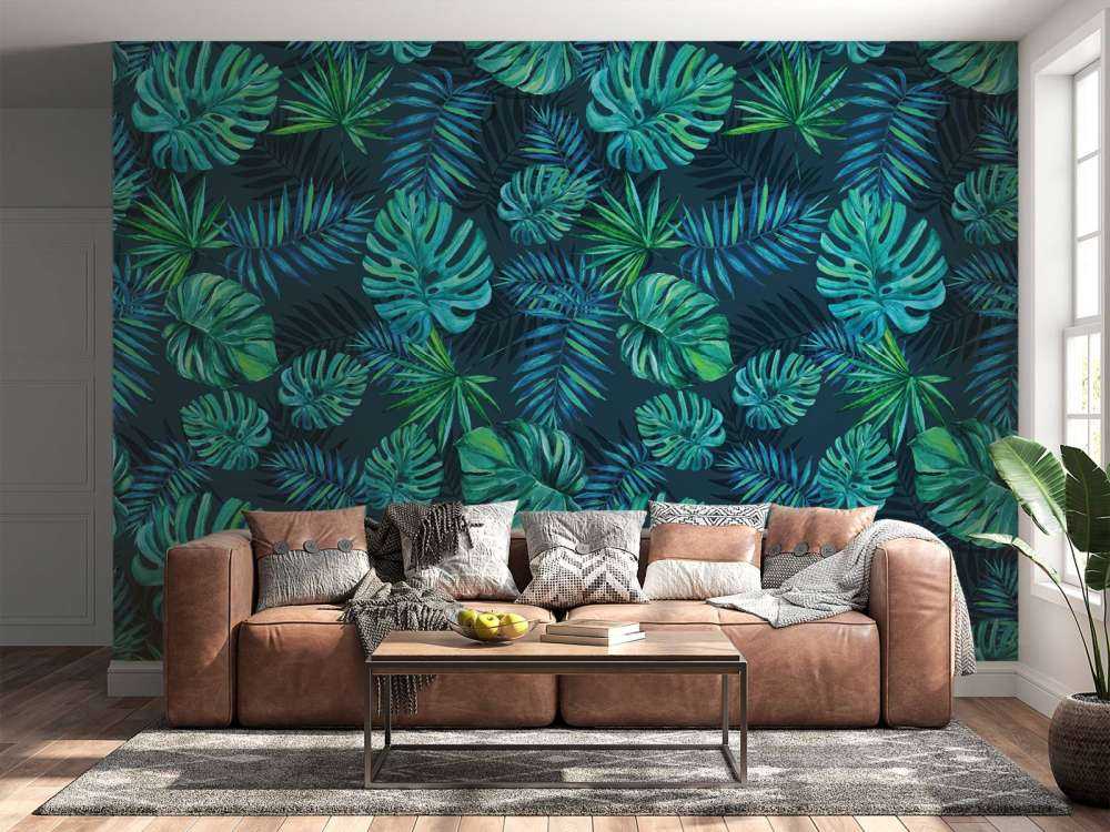 Tropical watercolor plants