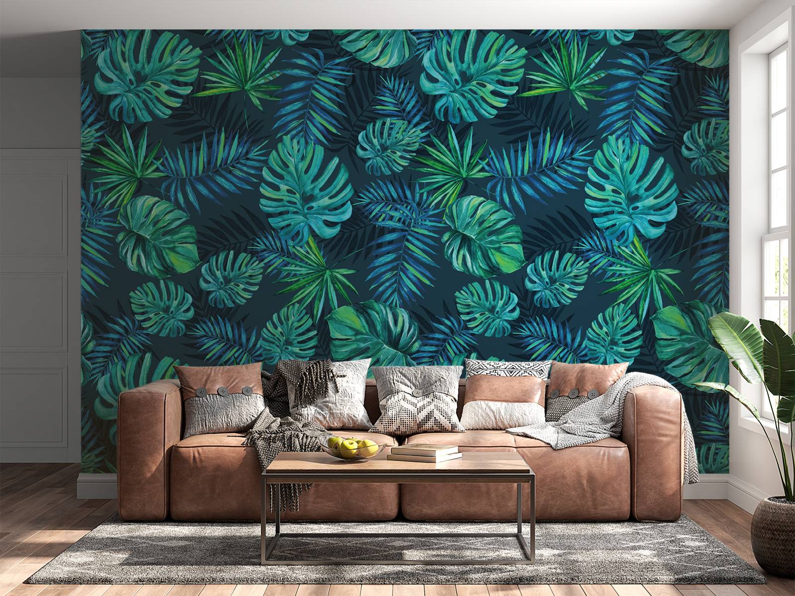 Tropical watercolor plants