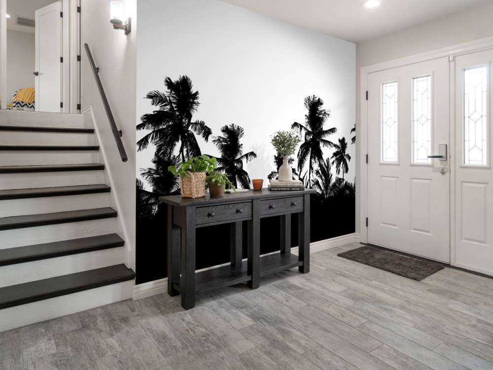 Silhouette palm trees