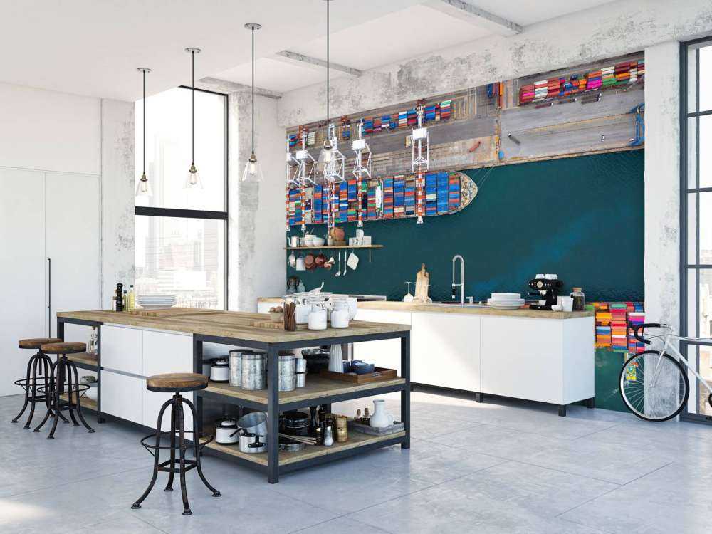 Top view container ships