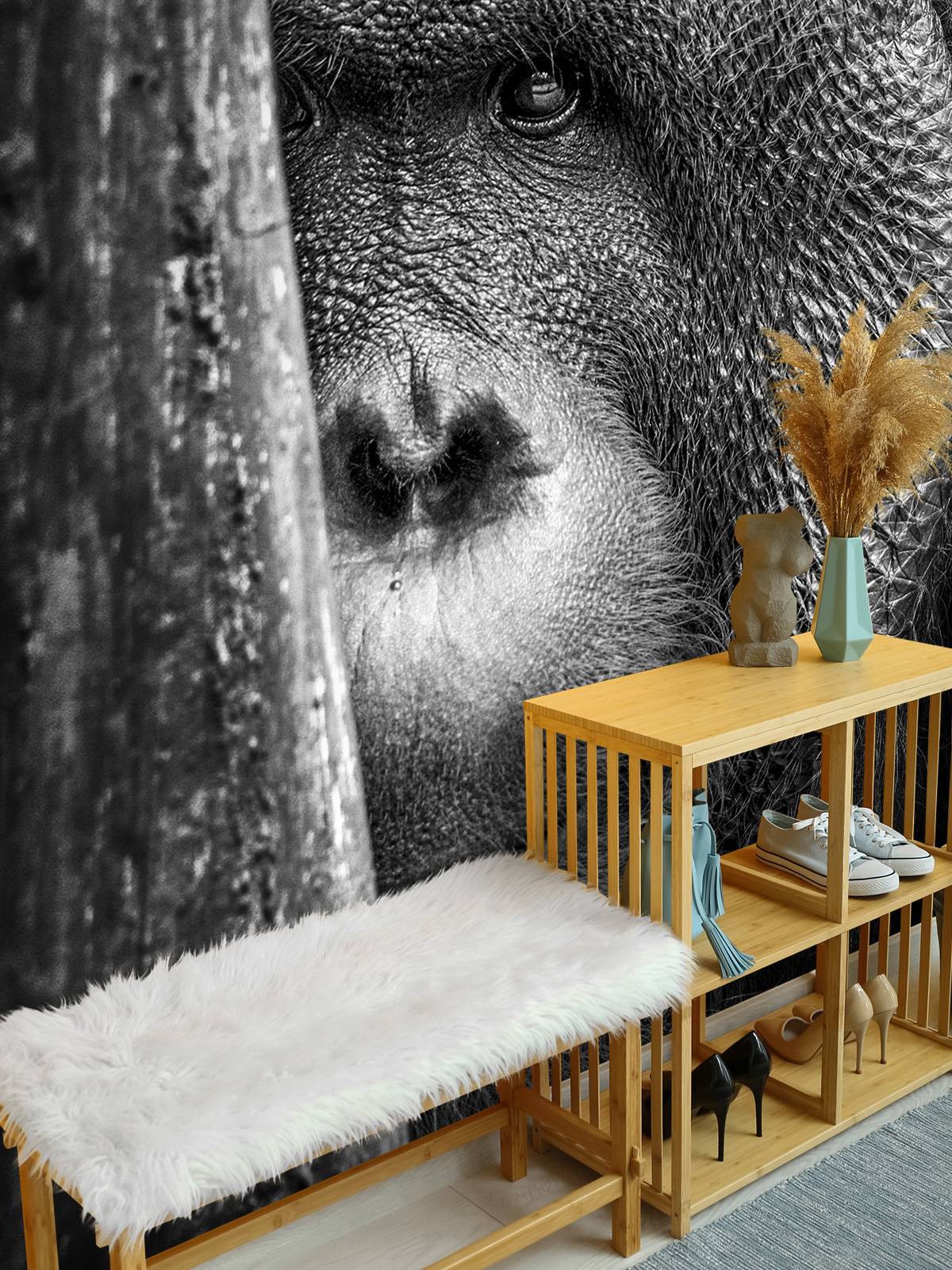 Orangutan black and white