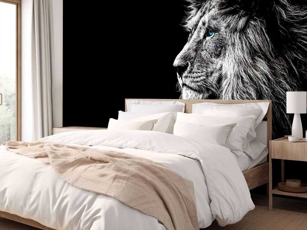 Lion with blue eyes