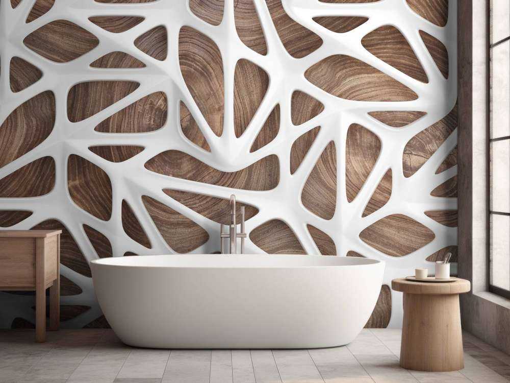 White pattern on wood
