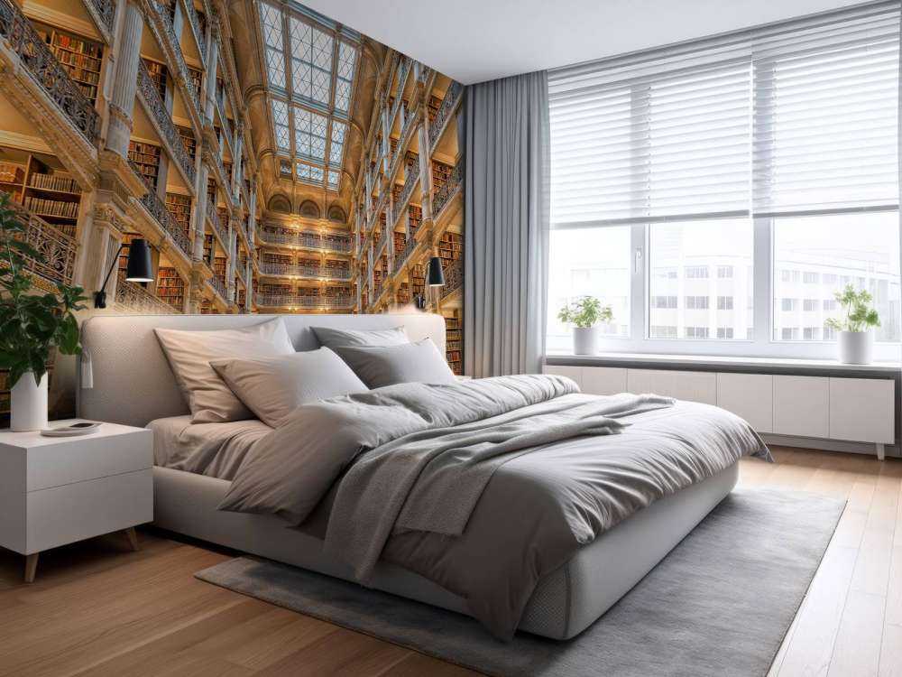 Illuminated literature room