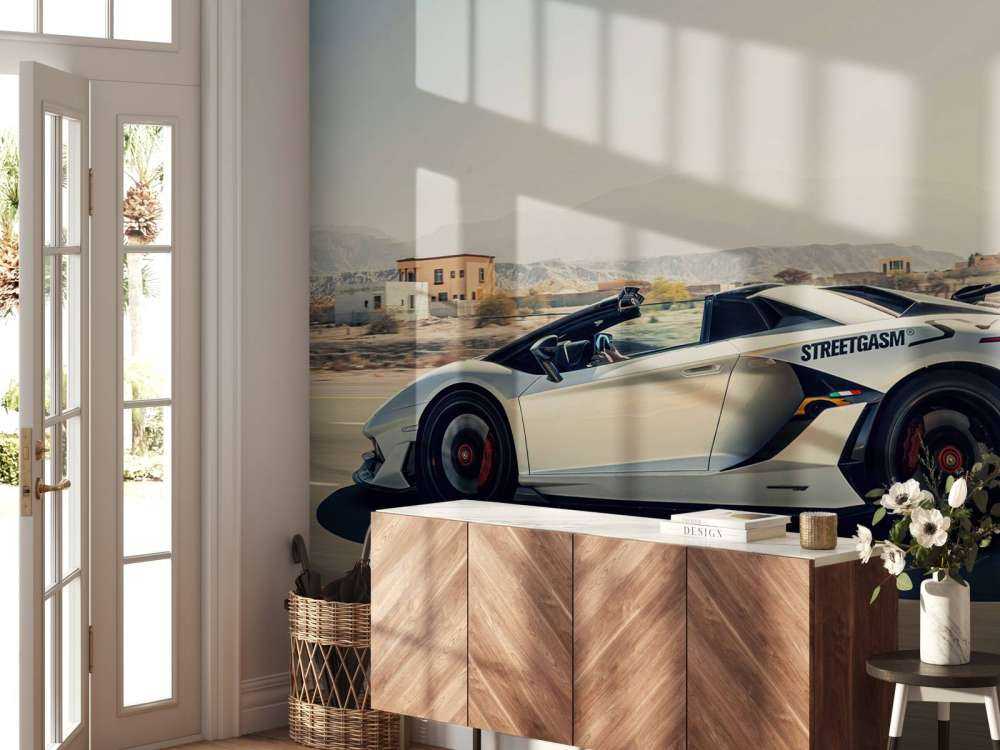 Lamborghini Aventador Roadster in the desert