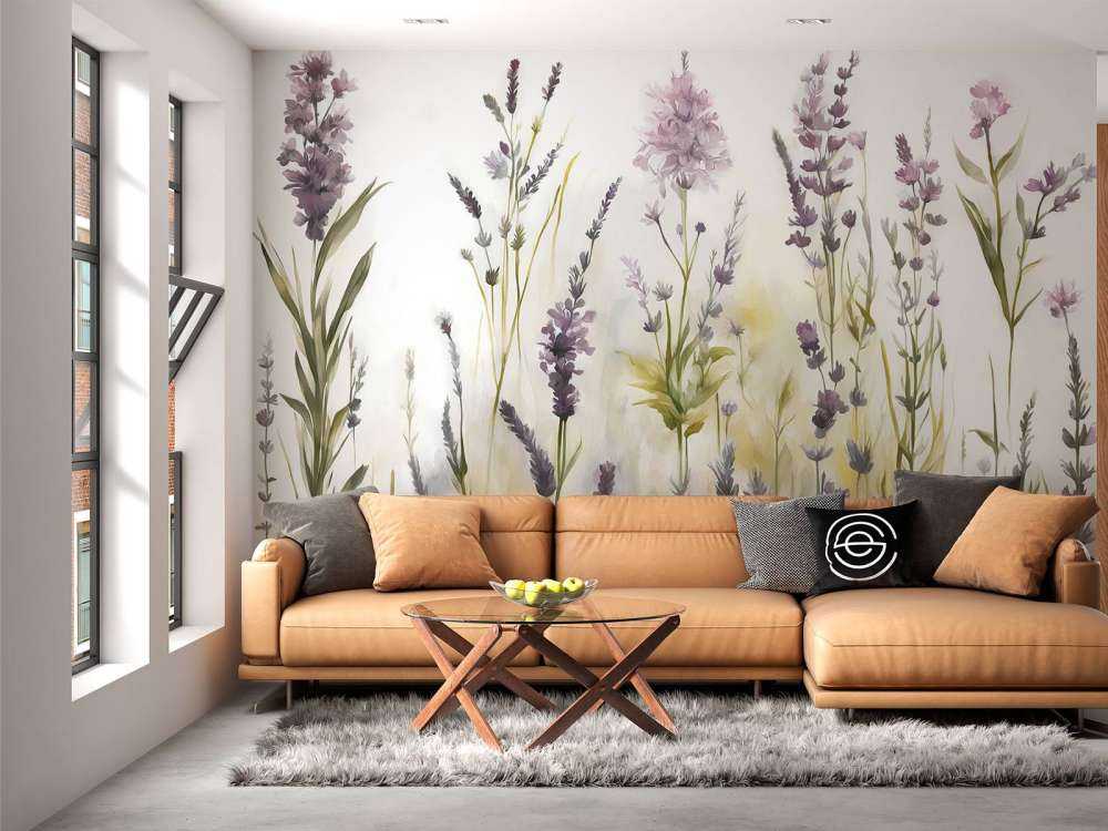 Lavender Glade Seamless Warm Beige